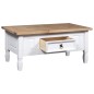 Tavolino Caffé Pino Messicano Corona Range Bianco 100x60x45cm Tavolino Caffé Pino Messicano Corona Range Bianco 100x60x45cm
