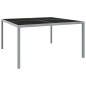 vidaXL Tavolo da Giardino 130x130x72 cm Grigio in Acciaio e Vetro vidaXL Tavolo da Giardino 130x130x72 cm Grigio in Acciaio e Vetro