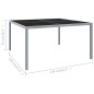 vidaXL Tavolo da Giardino 130x130x72 cm Grigio in Acciaio e Vetro vidaXL Tavolo da Giardino 130x130x72 cm Grigio in Acciaio e Vetro