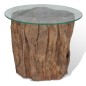 vidaXL Tavolino da Salotto in Legno di Teak e Vetro 50x40 cm vidaXL Tavolino da Salotto in Legno di Teak e Vetro 50x40 cm