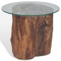 vidaXL Tavolino da Salotto in Legno di Teak e Vetro 50x40 cm vidaXL Tavolino da Salotto in Legno di Teak e Vetro 50x40 cm