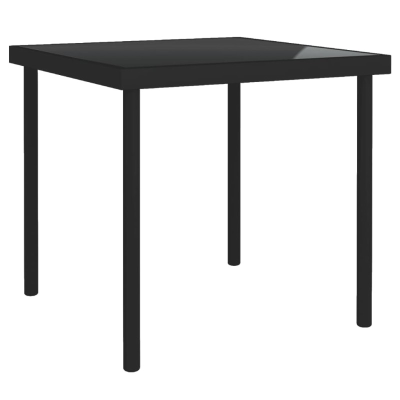 vidaXL Tavolo da Pranzo per Esterni Nero 80x80x72 cm Vetro e Acciaio vidaXL Tavolo da Pranzo per Esterni Nero 80x80x72 cm Vetro e Acciaio