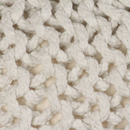 vidaXL Pouf Lavorato a Maglia in Cotone 50x35 cm Bianco