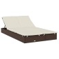 vidaXL Lettino Doppio Tetto Pieghevole Marrone 213x63x97 cm Polyrattan vidaXL Lettino Doppio Tetto Pieghevole Marrone 213x63x97 cm Polyrattan