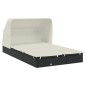 vidaXL Lettino Doppio Tetto Pieghevole Nero 213x118x97cm in Polyrattan vidaXL Lettino Doppio Tetto Pieghevole Nero 213x118x97cm in Polyrattan