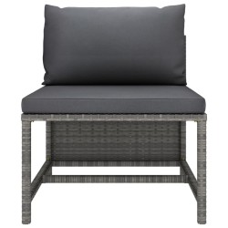vidaXL Divano Centrale Modulare con Cuscini in Polyrattan Grigio