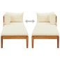 vidaXL Lettino Prendisole con Bracciolo Bianco Crema Acacia Massello vidaXL Lettino Prendisole con Bracciolo Bianco Crema Acacia Massello