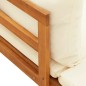 vidaXL Lettino Prendisole con Bracciolo Bianco Crema Acacia Massello vidaXL Lettino Prendisole con Bracciolo Bianco Crema Acacia Massello