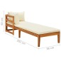 vidaXL Lettino Prendisole con Bracciolo Bianco Crema Acacia Massello vidaXL Lettino Prendisole con Bracciolo Bianco Crema Acacia Massello