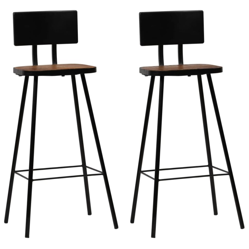 vidaXL Sedie da Bar 2 pz Legno Massello di Recupero vidaXL Sedie da Bar 2 pz Legno Massello di Recupero