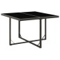 vidaXL Tavolo da Giardino Nero 109x107x74 cm in Polyrattan e Vetro vidaXL Tavolo da Giardino Nero 109x107x74 cm in Polyrattan e Vetro