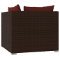 vidaXL Divano a 2 Posti con Cuscini in Polyrattan Marrone vidaXL Divano a 2 Posti con Cuscini in Polyrattan Marrone
