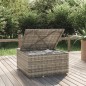 vidaXL Poggiapiedi Giardino con Cuscino Grigio 55x55x30 cm Polyrattan vidaXL Poggiapiedi Giardino con Cuscino Grigio 55x55x30 cm Polyrattan