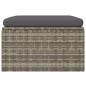 vidaXL Poggiapiedi Giardino con Cuscino Grigio 55x55x30 cm Polyrattan vidaXL Poggiapiedi Giardino con Cuscino Grigio 55x55x30 cm Polyrattan