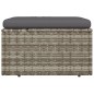 vidaXL Poggiapiedi Giardino con Cuscino Grigio 55x55x30 cm Polyrattan vidaXL Poggiapiedi Giardino con Cuscino Grigio 55x55x30 cm Polyrattan