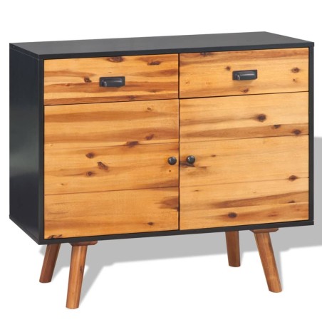 vidaXL Credenza in Legno Massello di Acacia 90x33,5x83 cm