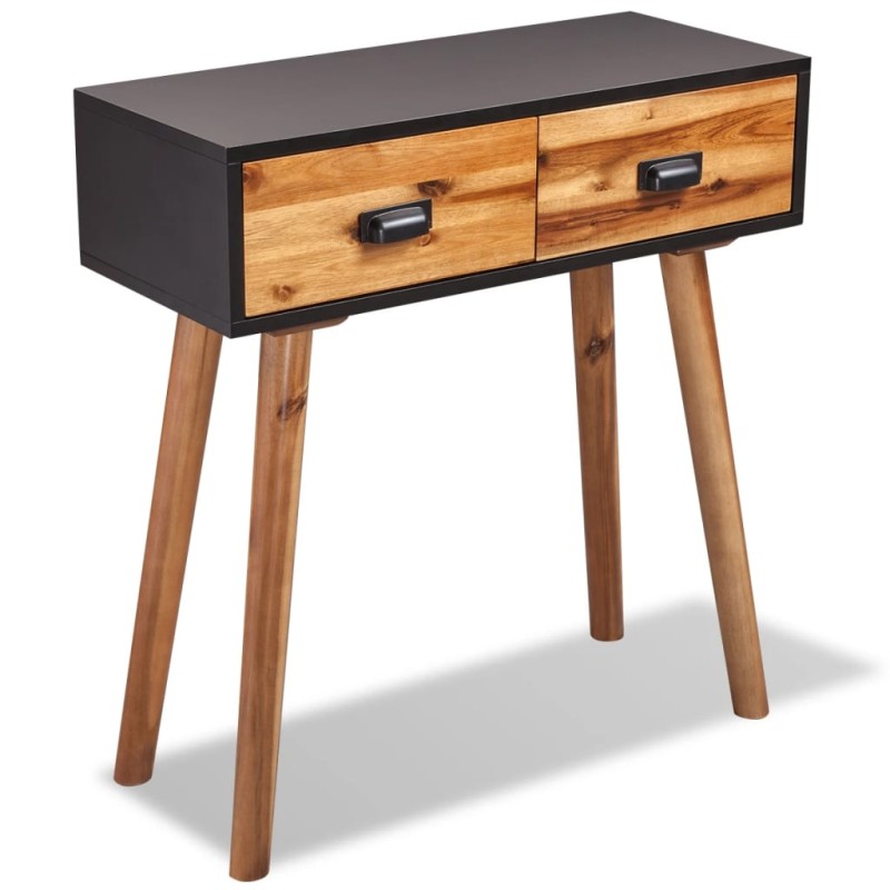 vidaXL Tavolo Consolle in Legno Massello di Acacia 70x30x75 cm