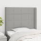 Testiera ad Orecchio Grigio Chiaro 93x16x118/128 cm in Tessuto Testiera ad Orecchio Grigio Chiaro 93x16x118/128 cm in Tessuto