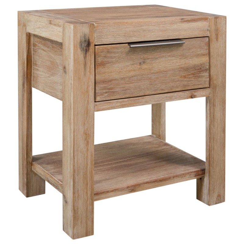 vidaXL Comodino con Cassetto 40x30x48 cm in Legno Massello di Acacia vidaXL Comodino con Cassetto 40x30x48 cm in Legno Massello di Acacia