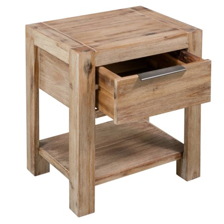vidaXL Comodino con Cassetto 40x30x48 cm in Legno Massello di Acacia