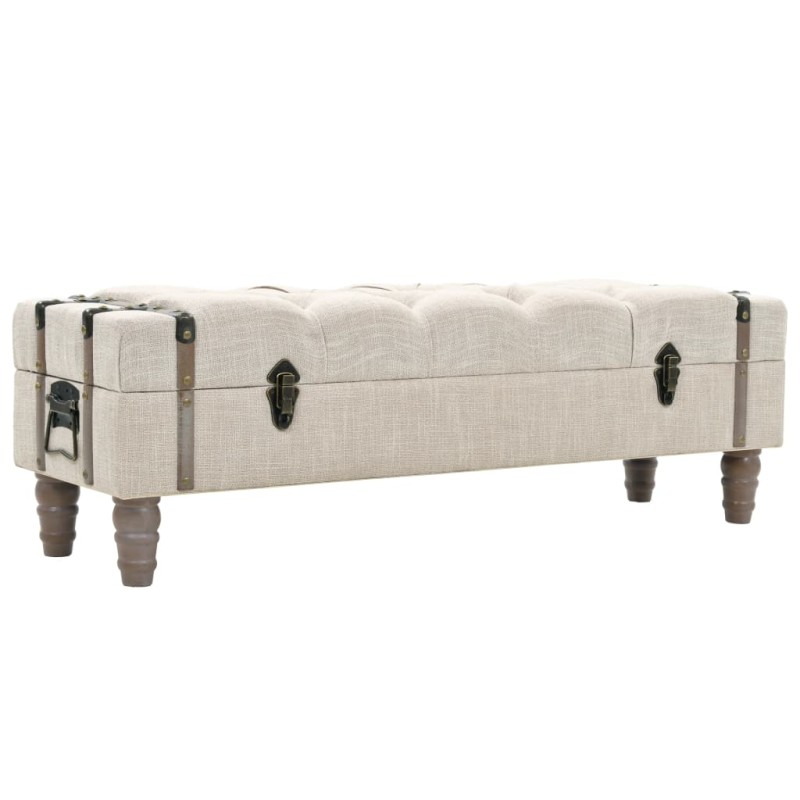 vidaXL Cassapanca in Legno Massello e Acciaio 111x34x37 cm