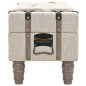 vidaXL Cassapanca in Legno Massello e Acciaio 111x34x37 cm