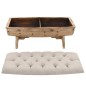 vidaXL Cassapanca in Legno Massello e Tessuto 103x51x44 cm vidaXL Cassapanca in Legno Massello e Tessuto 103x51x44 cm