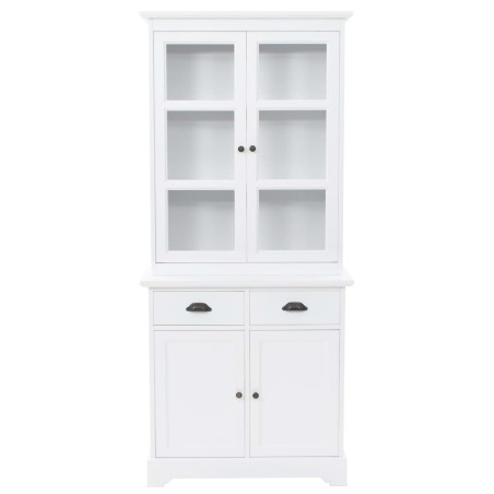 vidaXL Credenza con Alzata 4 Ante in MDF e Legno di Pino 80x40x180 cm