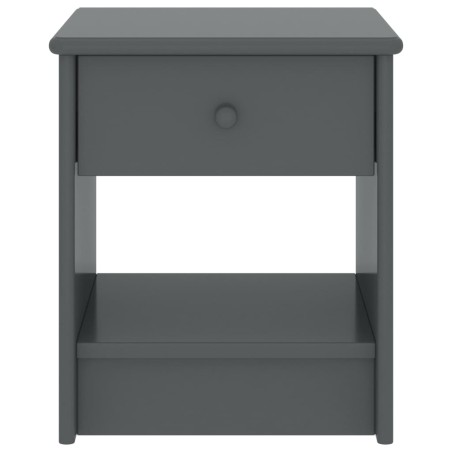 vidaXL Comodino Grigio Scuro 35x30x40 cm in Legno Massello di Pino
