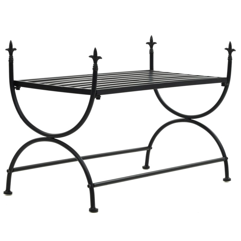 vidaXL Panca Stile Vintage in Metallo 83x42x55 cm Nero vidaXL Panca Stile Vintage in Metallo 83x42x55 cm Nero