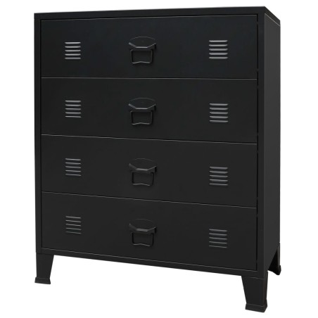 vidaXL Cassettiera in Metallo in Stile Industriale 78x40x93 cm Nera