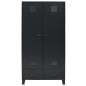 vidaXL Armadio in Metallo in Stile Industriale 90x40x180 cm Nero