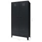 vidaXL Armadio in Metallo in Stile Industriale 90x40x180 cm Nero