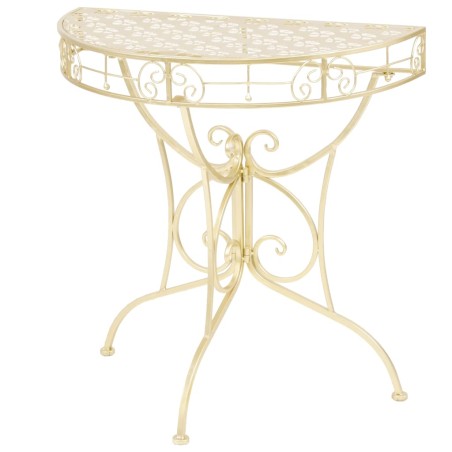 vidaXL Tavolino Vintage in Metallo Semicircolare 72x36x74 cm Oro
