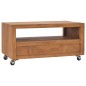 vidaXL Mobile Porta TV con Ruote 80x50x42 cm in Legno Massello di Teak vidaXL Mobile Porta TV con Ruote 80x50x42 cm in Legno Massello di Teak