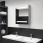 vidaXL Armadietto Bagno con Specchio e LED Grigio Cemento 50x14x60 cm vidaXL Armadietto Bagno con Specchio e LED Grigio Cemento 50x14x60 cm