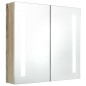 vidaXL Armadietto Bagno con Specchio e LED Bianco e Rovere 62x14x60 cm vidaXL Armadietto Bagno con Specchio e LED Bianco e Rovere 62x14x60 cm