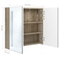 vidaXL Armadietto Bagno con Specchio e LED Bianco e Rovere 62x14x60 cm vidaXL Armadietto Bagno con Specchio e LED Bianco e Rovere 62x14x60 cm