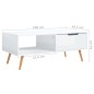 vidaXL Tavolino da Caffè Bianco Lucido 100x49,5x43 cm in Truciolato vidaXL Tavolino da Caffè Bianco Lucido 100x49,5x43 cm in Truciolato