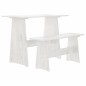 vidaXL Tavolo da Pranzo con Panca Bianco in Legno Massello di Pino vidaXL Tavolo da Pranzo con Panca Bianco in Legno Massello di Pino