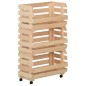 vidaXL Carrello Portaverdure 37x30x80 cm in Legno Massello di Pino vidaXL Carrello Portaverdure 37x30x80 cm in Legno Massello di Pino