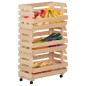 vidaXL Carrello Portaverdure 37x30x80 cm in Legno Massello di Pino vidaXL Carrello Portaverdure 37x30x80 cm in Legno Massello di Pino