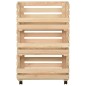 vidaXL Carrello Portaverdure 37x30x80 cm in Legno Massello di Pino vidaXL Carrello Portaverdure 37x30x80 cm in Legno Massello di Pino