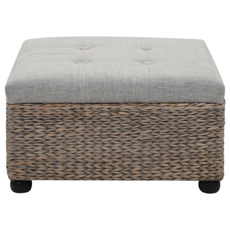 vidaXL Pouf in Giunco 65x65x40 cm Grigio
