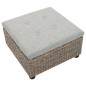 vidaXL Pouf in Giunco 65x65x40 cm Grigio