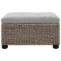 vidaXL Pouf in Giunco 65x65x40 cm Grigio