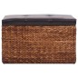 vidaXL Panca e 2 Pouf in Giunco Marrone e Nero vidaXL Panca e 2 Pouf in Giunco Marrone e Nero