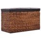 vidaXL Panca e 2 Pouf in Giunco Marrone e Nero vidaXL Panca e 2 Pouf in Giunco Marrone e Nero