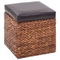 vidaXL Panca e 2 Pouf in Giunco Marrone e Nero vidaXL Panca e 2 Pouf in Giunco Marrone e Nero