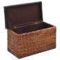 vidaXL Panca e 2 Pouf in Giunco Marrone e Nero vidaXL Panca e 2 Pouf in Giunco Marrone e Nero